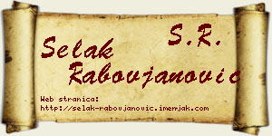 Selak Rabovjanović vizit kartica